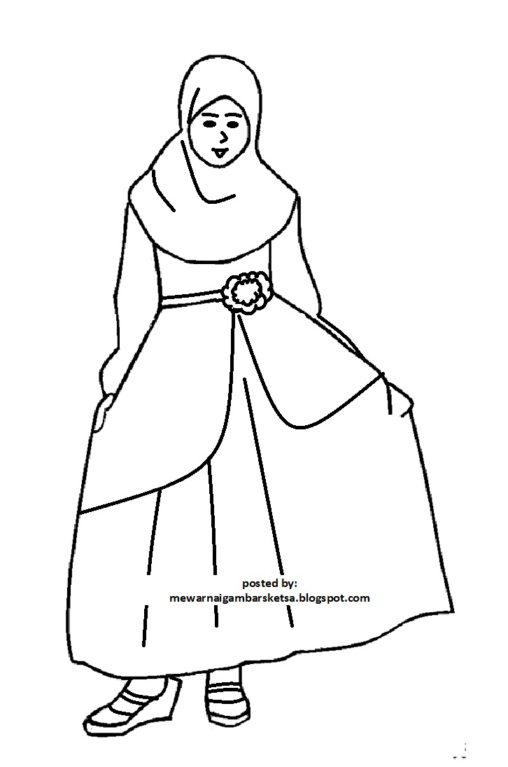 Mewarnai Gambar Mewarnai Gambar Mode Baju Muslimah