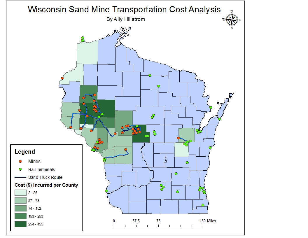 Wisconsin Mining Map GIS II Blog: Exercise 7: Network Analysis