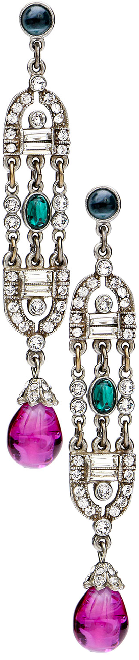 Ben-Amun Velvet Glamour Deco Drop Earrings