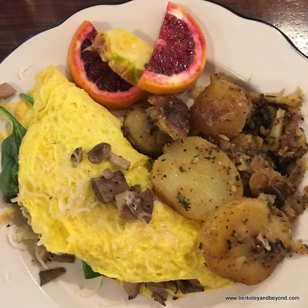 mushroom omelette at Blue Wing Saloon Restaurant in Upper Lake, California mushroom omelette at Blue Wing Saloon Restaurant in Upper Lake, California