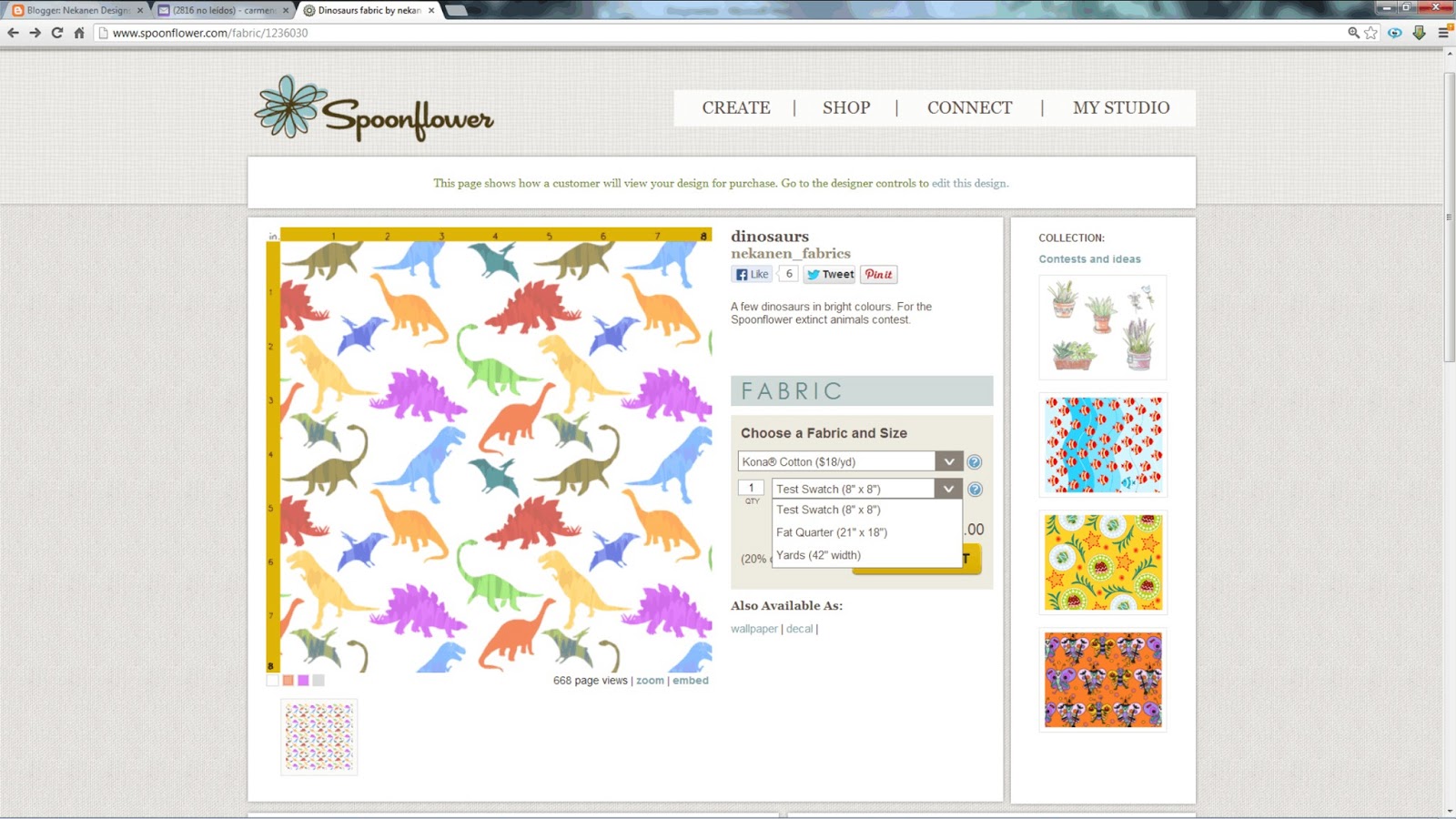 Nekanen Designs Como comprar en la tienda de Spoonflower