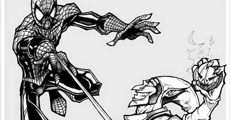 Coloriage Spiderman Et Le Bouffon Vert  Coloriage en Ligne