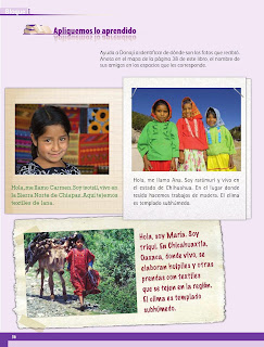 Apoyo Primaria Geografía 4to grado Bloque I lección 4 Las regiones de México