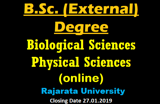 BSc Degree(External) in Biological/Physical Science (Online) - Rajarata University