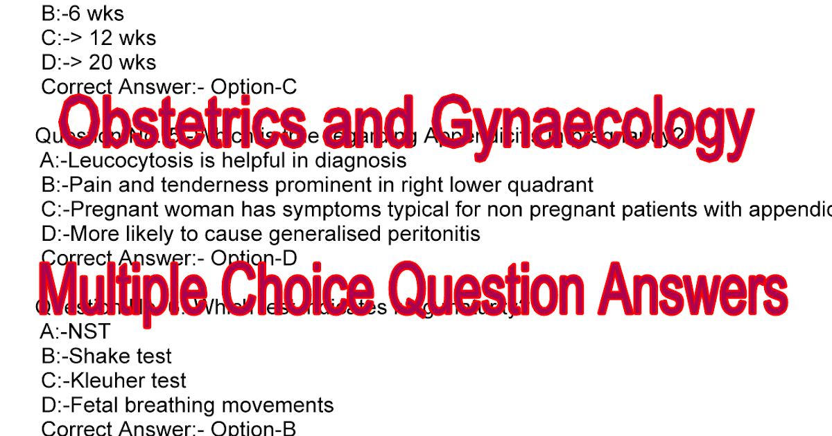 Obg Nursing Questions With Answers