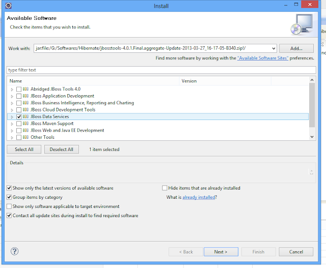 Install Hibernate / JBoss plugin in Eclipse IDE Java Frameworks
