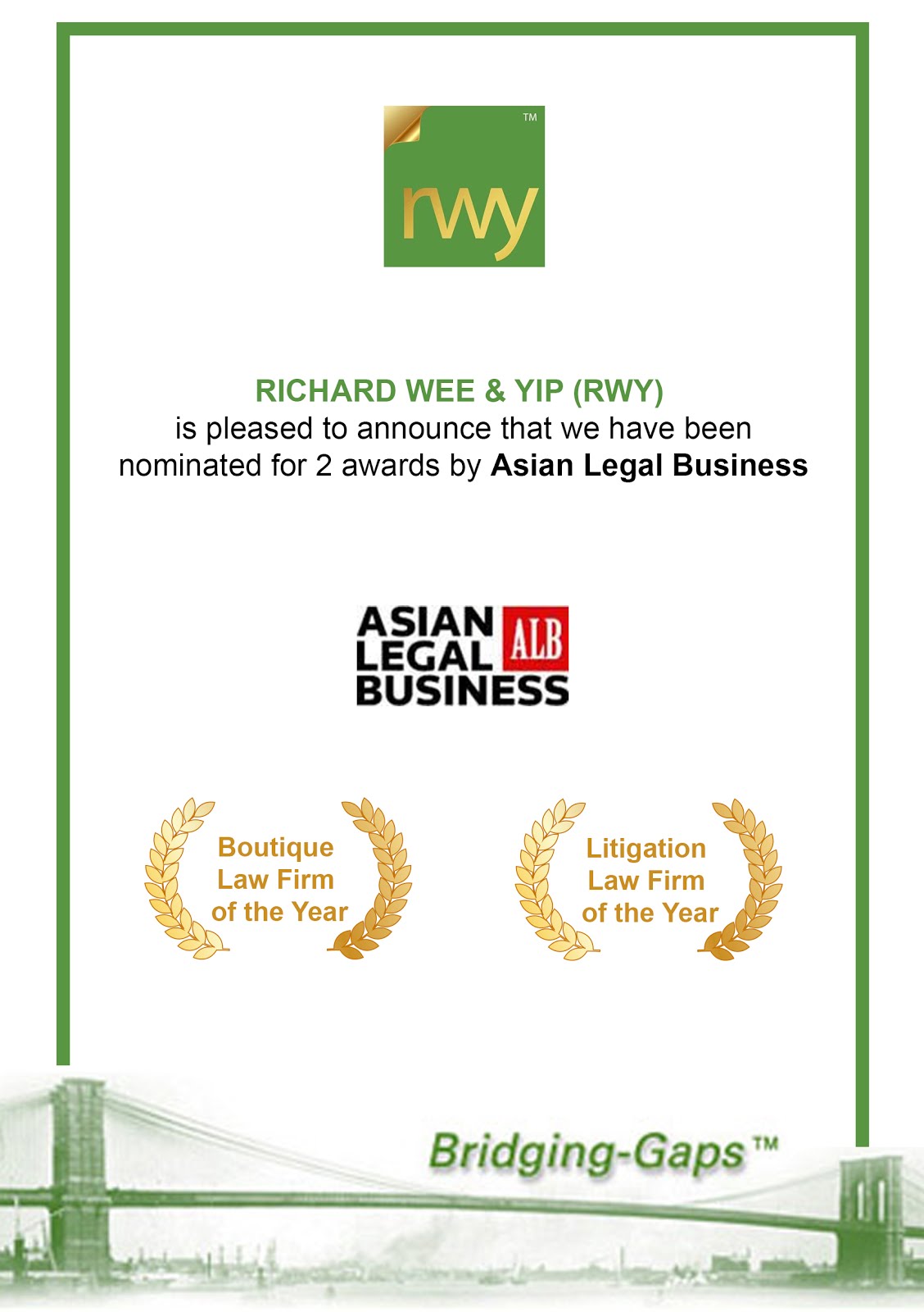 Asian Legal Business || Malaysia Law Awards 2016