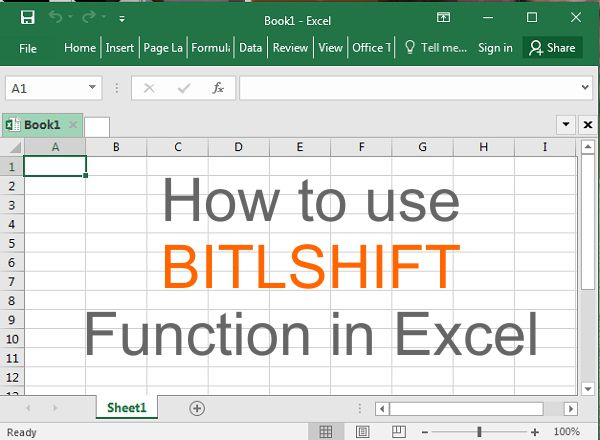 how to use bitlshift function in excel