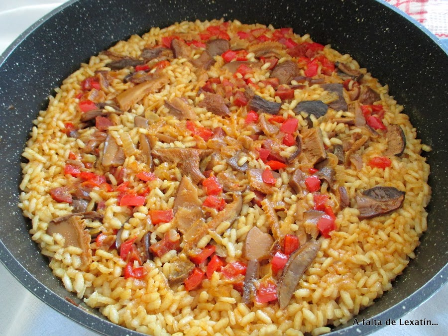 Arroz con setas y chorizo