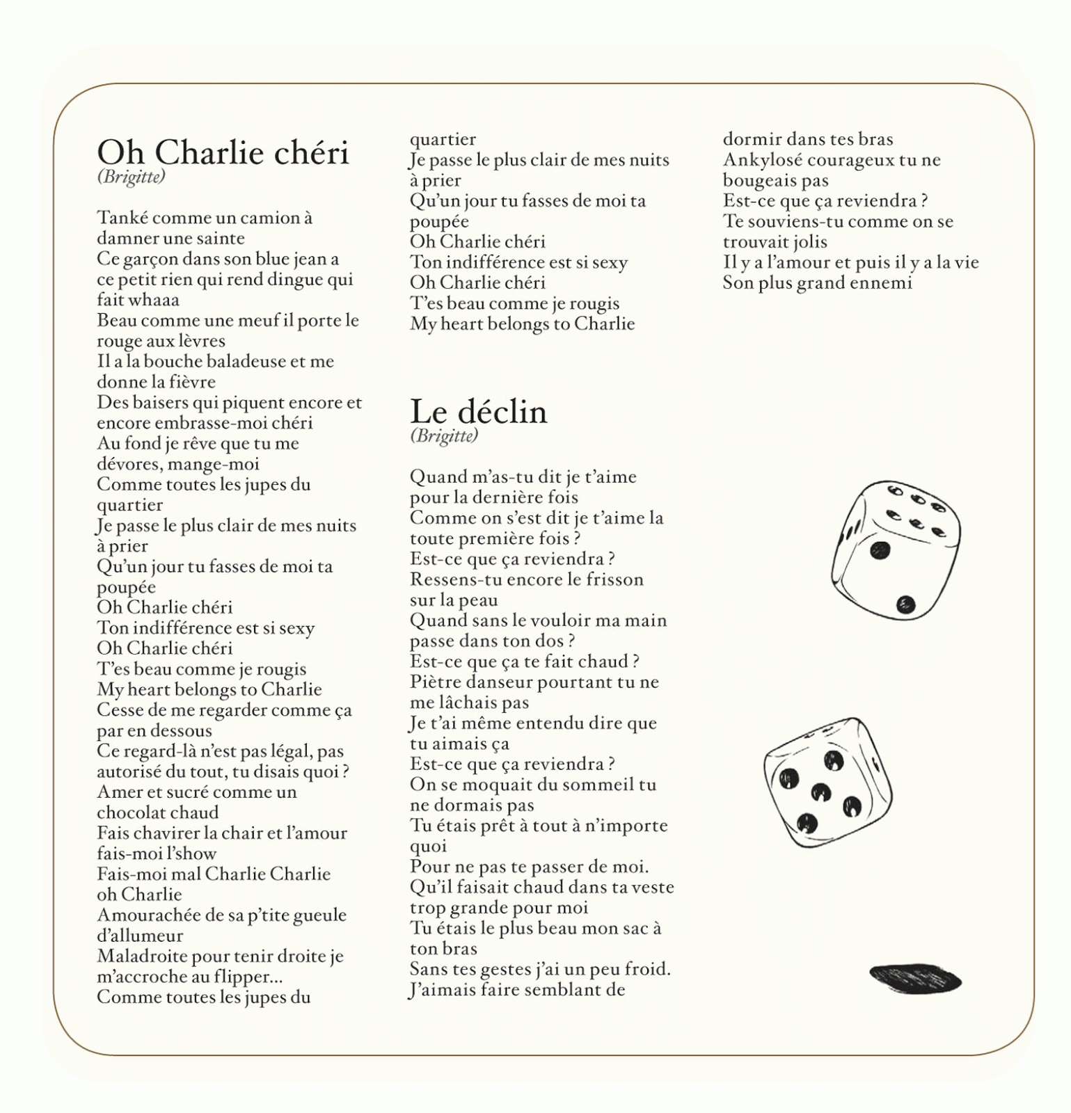 Brigitte à Bouche Que Veux Tu Paroles été 1981: BRIGITTE / A Bouche Que Veux-Tu Album