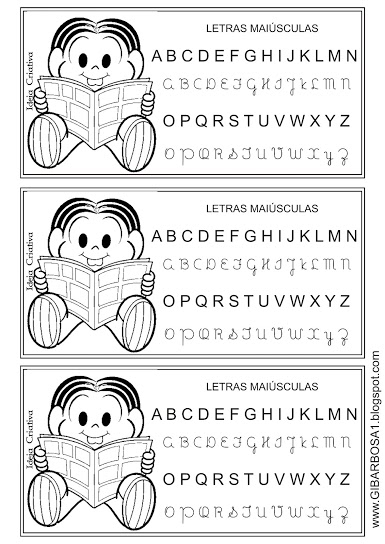 Alfabetário Ilustrado Letras Maiúsculas Turma da Mônica
