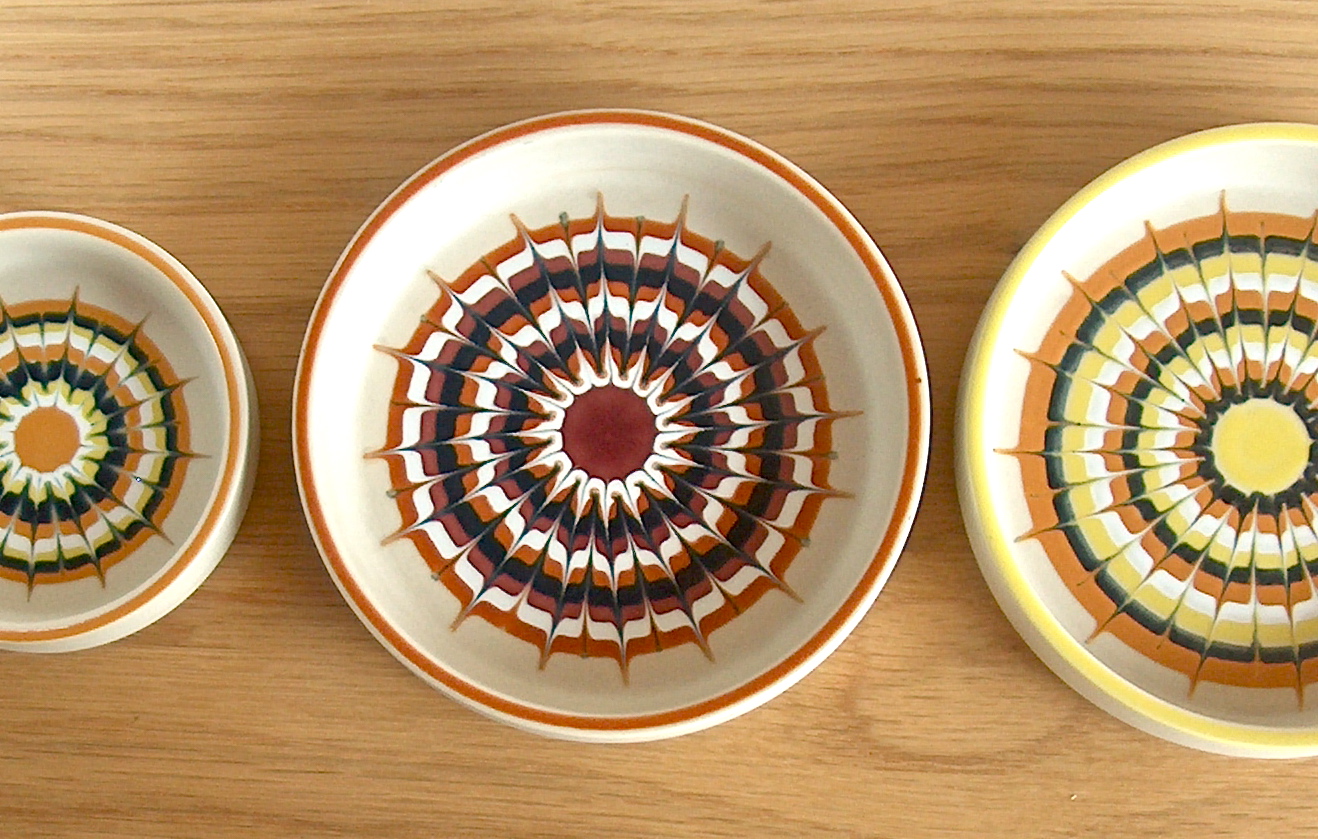 Potshots Muramic retro style from the 1970s. Pin dishes for pin money