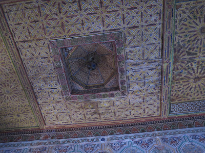 Artesonado del piso superior de la kasbah Taourirt