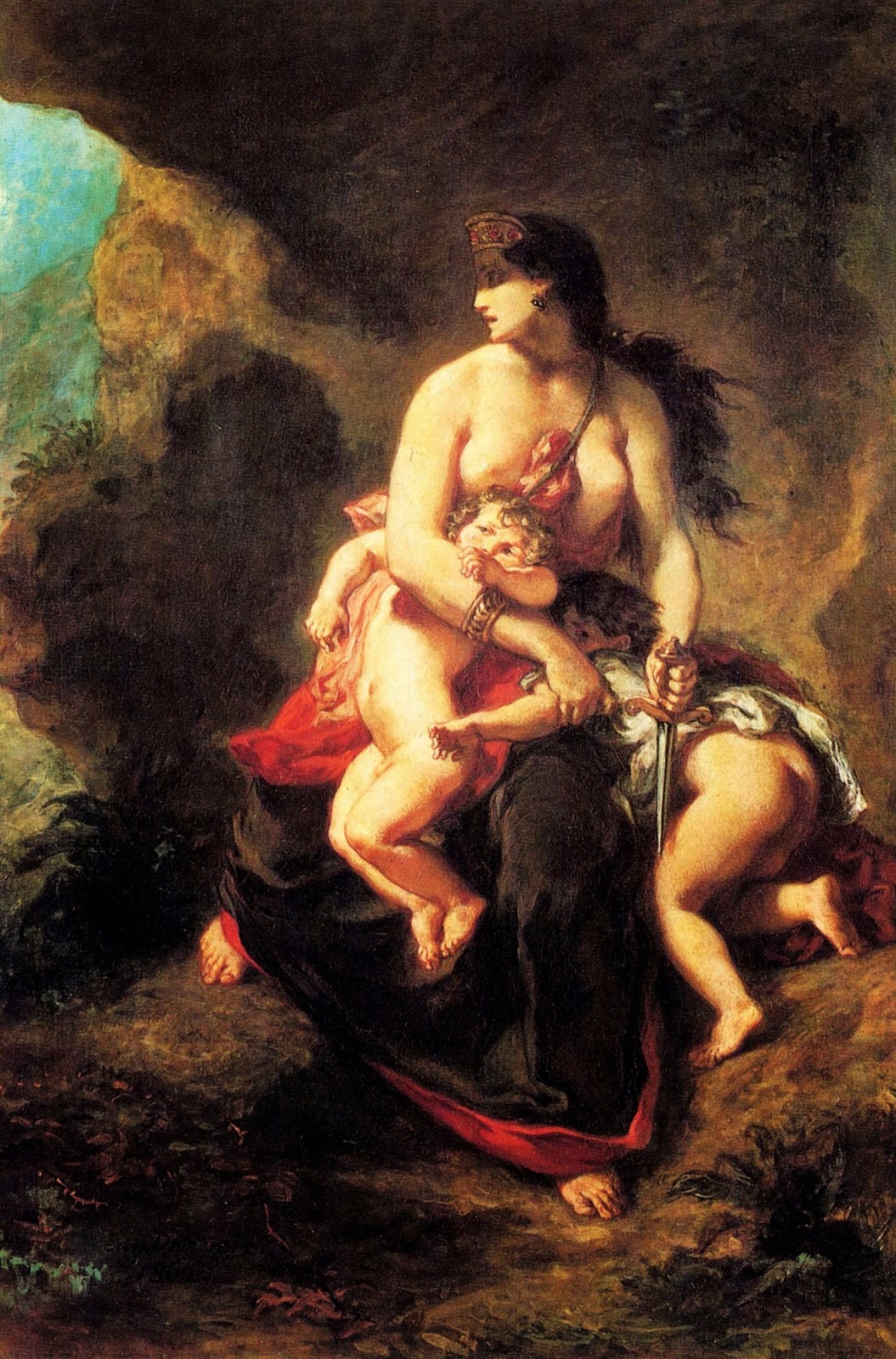 Medeia Matando seus Filhos - Delacroix, Eugène e suas principais pinturas ~ Romantismo francês 