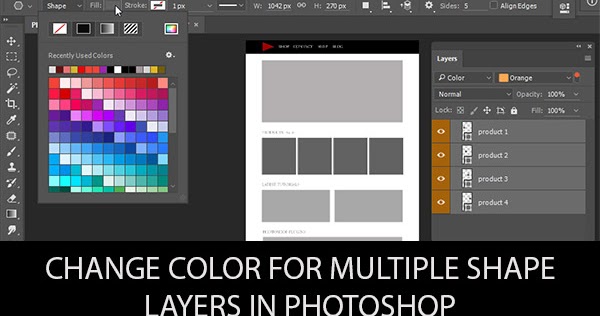 Change Color For Multiple Shape Layers In Photoshop Designeasy