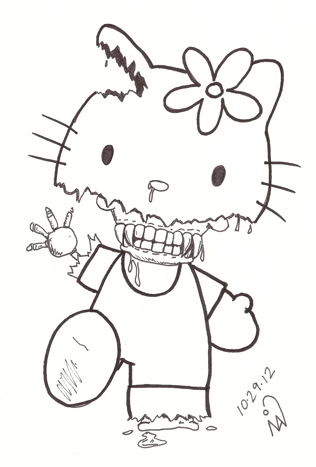Download 231+ Hello Kitty Zombie Coloring Pages PNG PDF File - Download