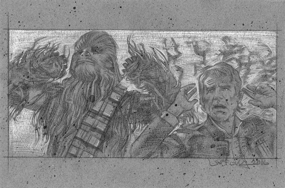 Han Solo and Chewbacca Artwork © JEFF LAFFERTY 2016