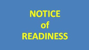 Apa arti NOTICE OF READINESS