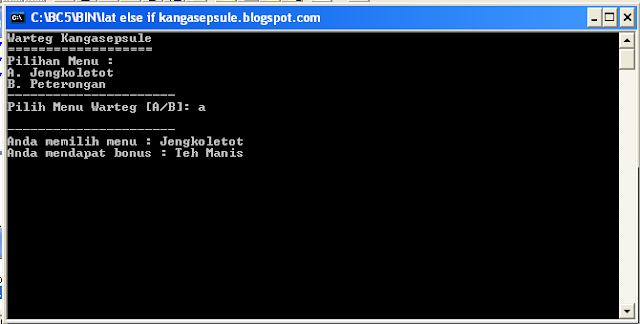 Lynx_B: Contoh Program C++ Latihan Menggunakan IF dan ELSE IF
