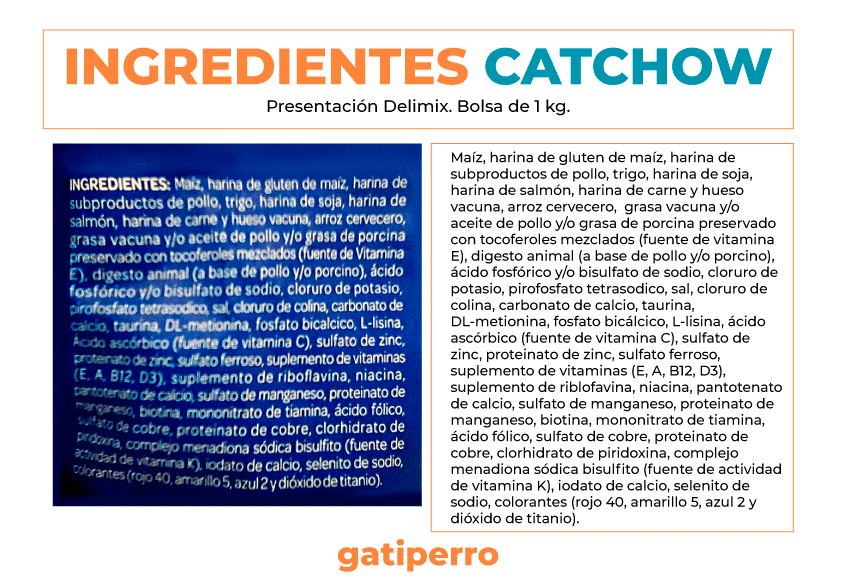 ingredientes de cat chow