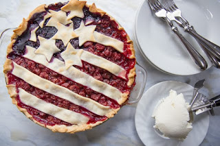American Flag blueberry/cherry pie