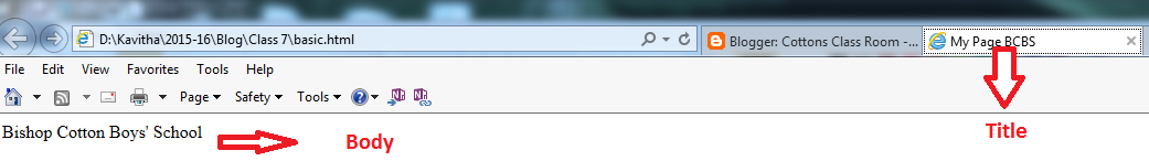 Cottons Class Room: Class 7 - Introduction to HTML