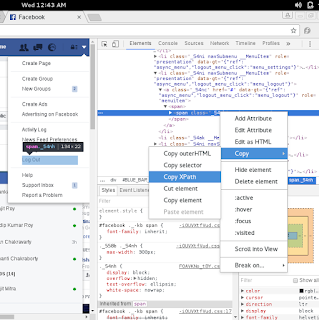 how to use chrome XPath isnpector