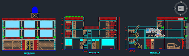 Tradehouse three levels in AutoCAD 
