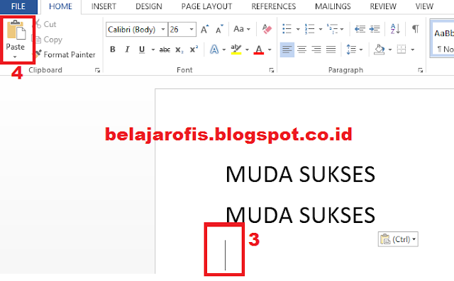 Cara Mudah Menyalin Tulisan / Copas Pada Microsoft Word 2013
