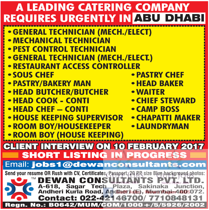 Leading catering co jobs for Abu Dhabi