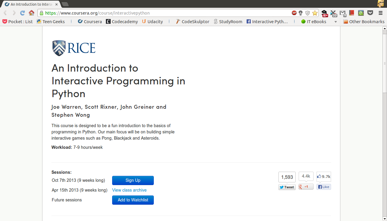 Teen-Geeks: An Introduction to Interactive Programming with Python