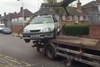 Man tries to reverse his impounded car, then this happens. Photos/Video