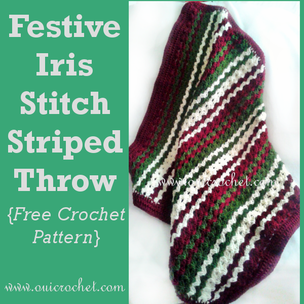 Festive Iris Stitch Striped Throw
