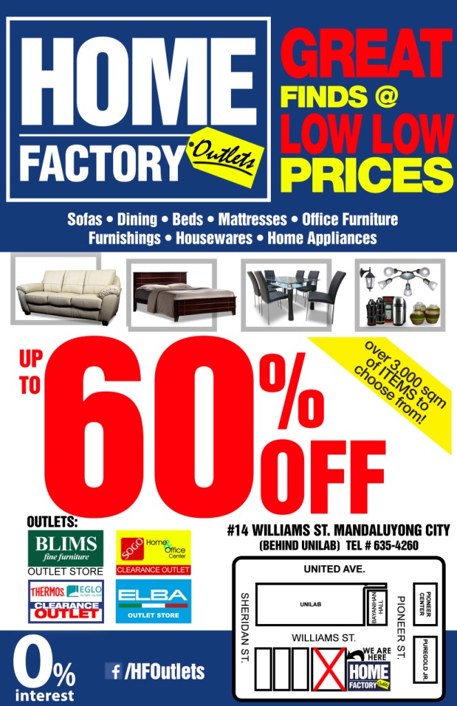 Manila Shopper: Home Factory Outlets Store Grand Opening SALE: Aug 2015