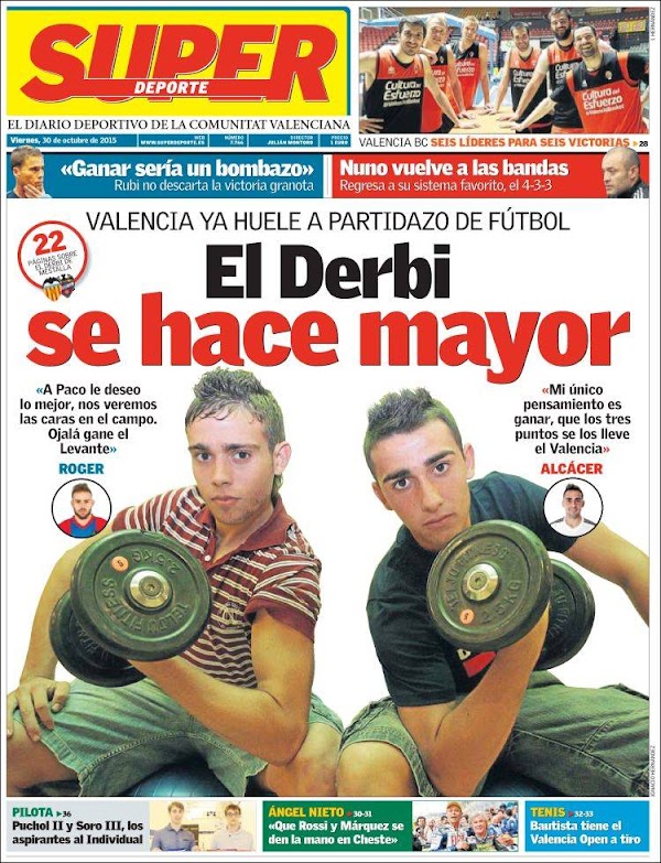 Valencia, Superdeporte: "El derbi se hace mayor"