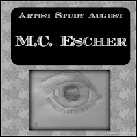 M.C. Escher artist study on the Virtual Refrigerator, an art link-up hosted by Homeschool Coffee Break @ kympossibleblog.blogspot.com #art #VirtualFridge