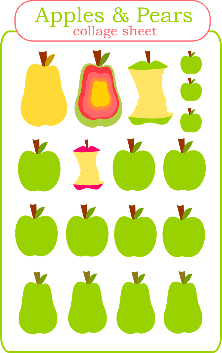Yummy fruits: scrap apple and pear png's â apple and pear scrapbooking embellishment â Apfel und