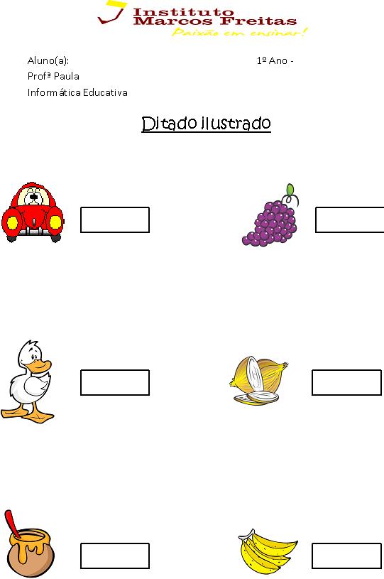 "Informática para Educar": Ditado Ilustrado