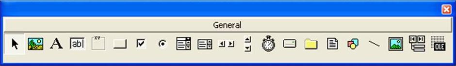 Toolbox of Visual Basic 6.0