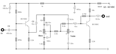 AUDIO TONE CONTROL 2 TRANSISTOR CIRCUIT SCHEMATIC DIAGRAM | Wiring Diagram