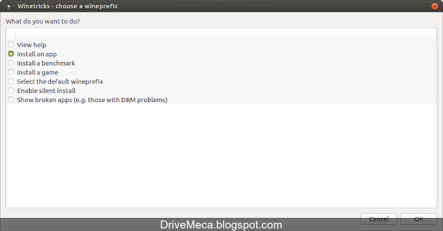 DriveMeca instalando Wine en Linux Ubuntu