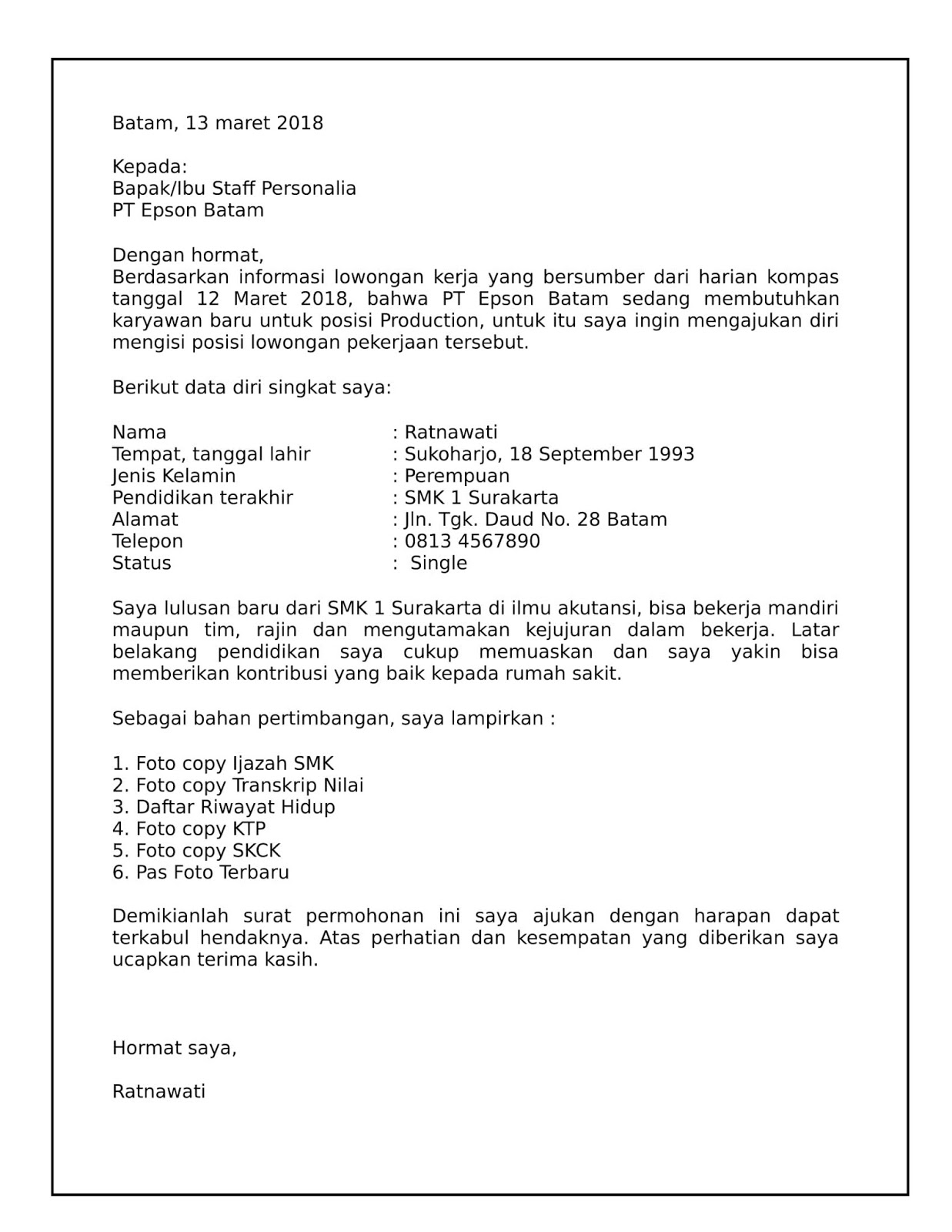Contoh Surat Pengalaman Kerja Pabrik - Contoh Surat Terbaru