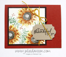 Stampin' Up! Painted Harvest Thankful Card ~ 2017 Holiday Catalog ~ Stamp of the Month Club Card Kit ~ www.juliedavison.com