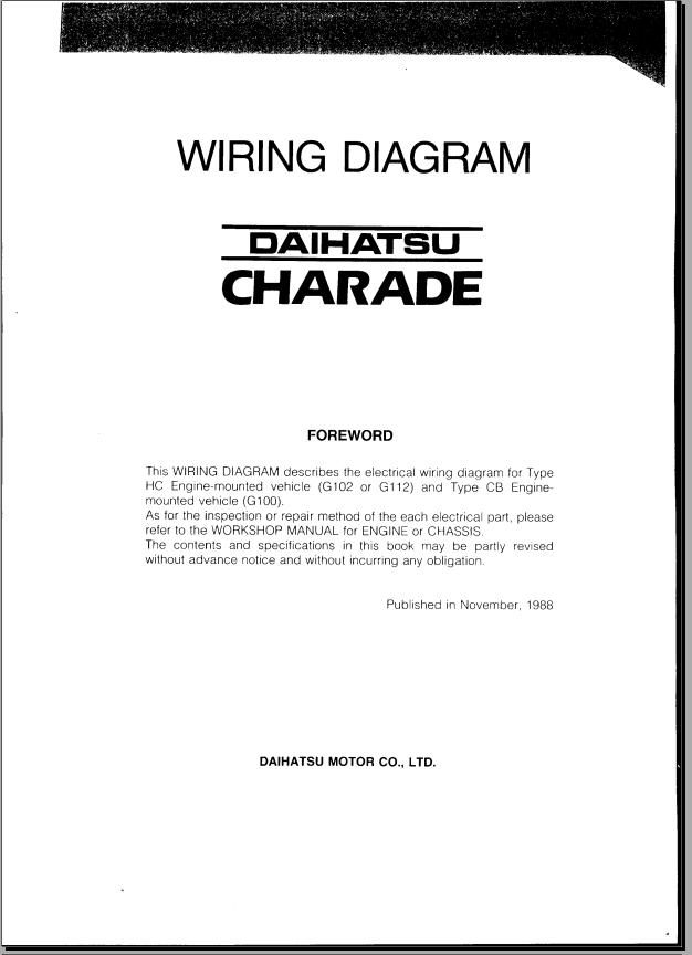 DAIHATSU CHARADE G100 WIRING DIAGRAM - Automotive Library daihatsu charade workshop manual free download 