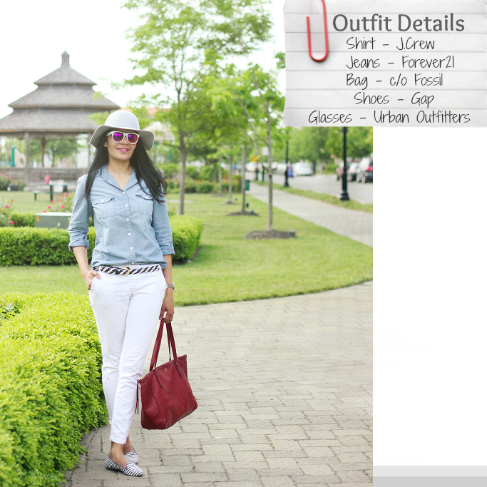 How to wear chambray shirt, White jeans outfits, denim on denim outfits, how to style denim shirt