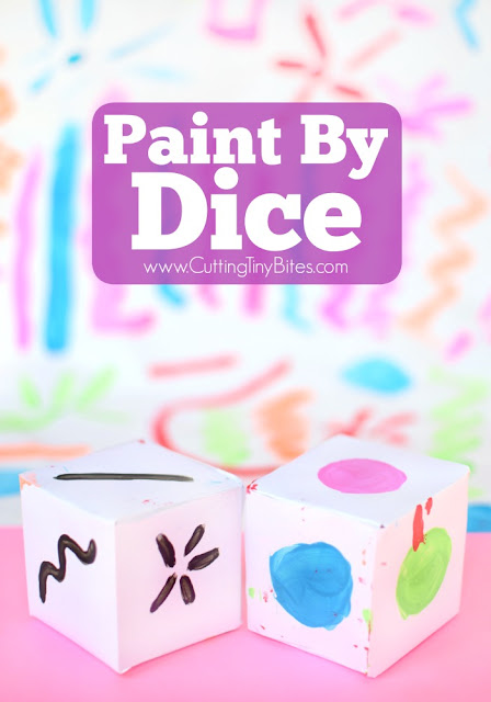 Paint By Dice- process art painting activity for toddlers, preschoolers, kindergarten, or elementary kids! Open-ended art at its finest!