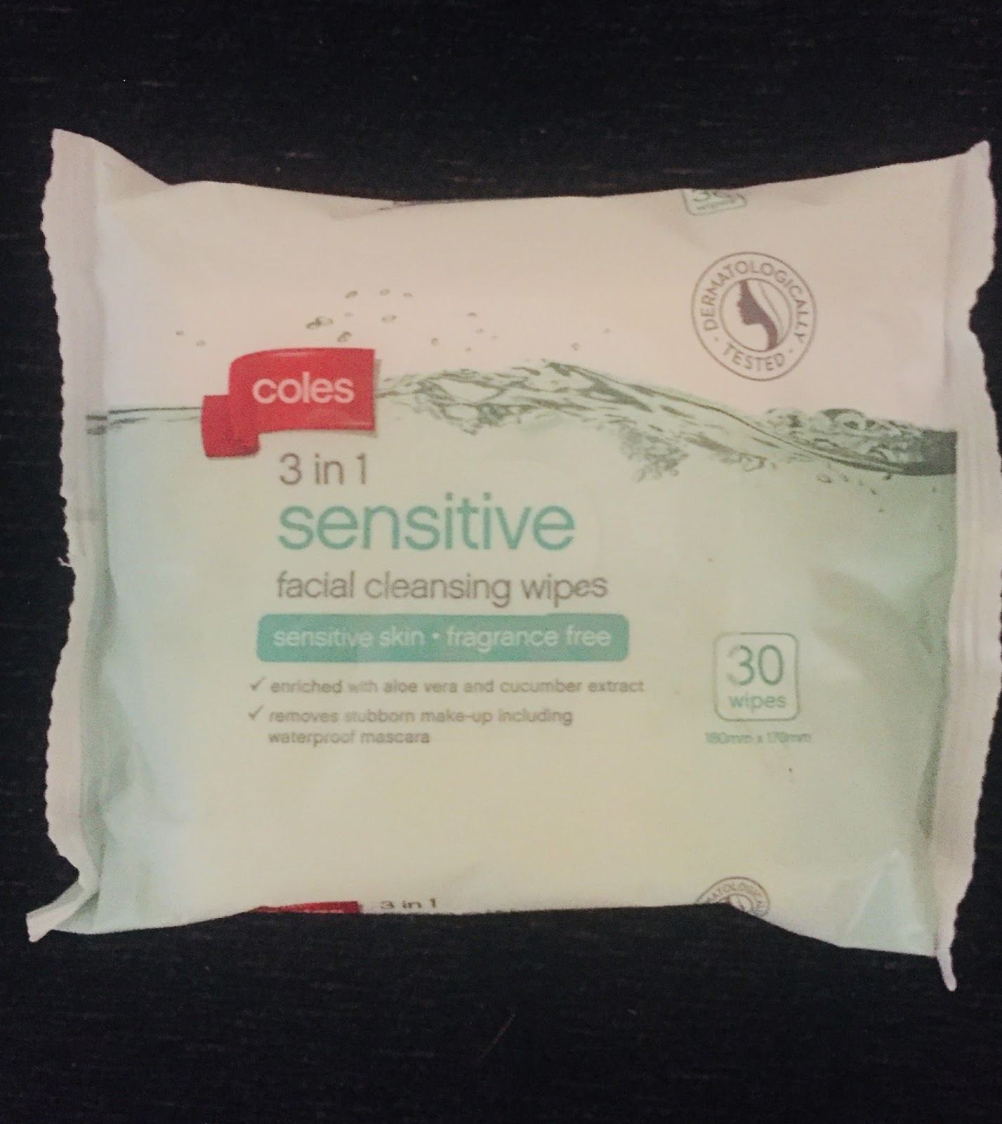 Coles 3 in 1 Sensitive Facial Cleansing Wipes 30 pk Holy Grail