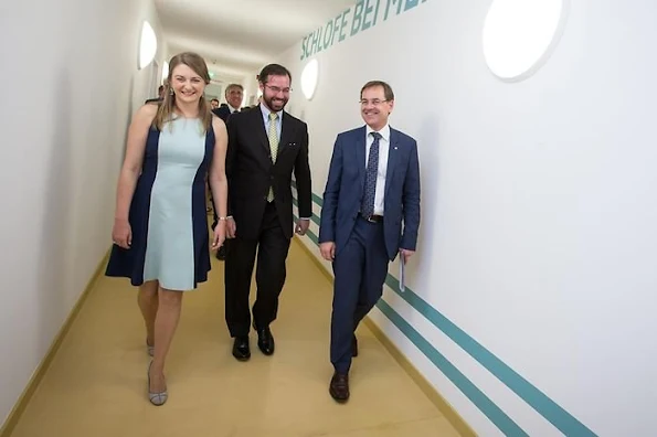 Hereditary Grand Duchess Stéphanie and Hereditary Grand Duke Guillaume attended the inauguration of the new youth center at the Centre de jeunesse Marienthal