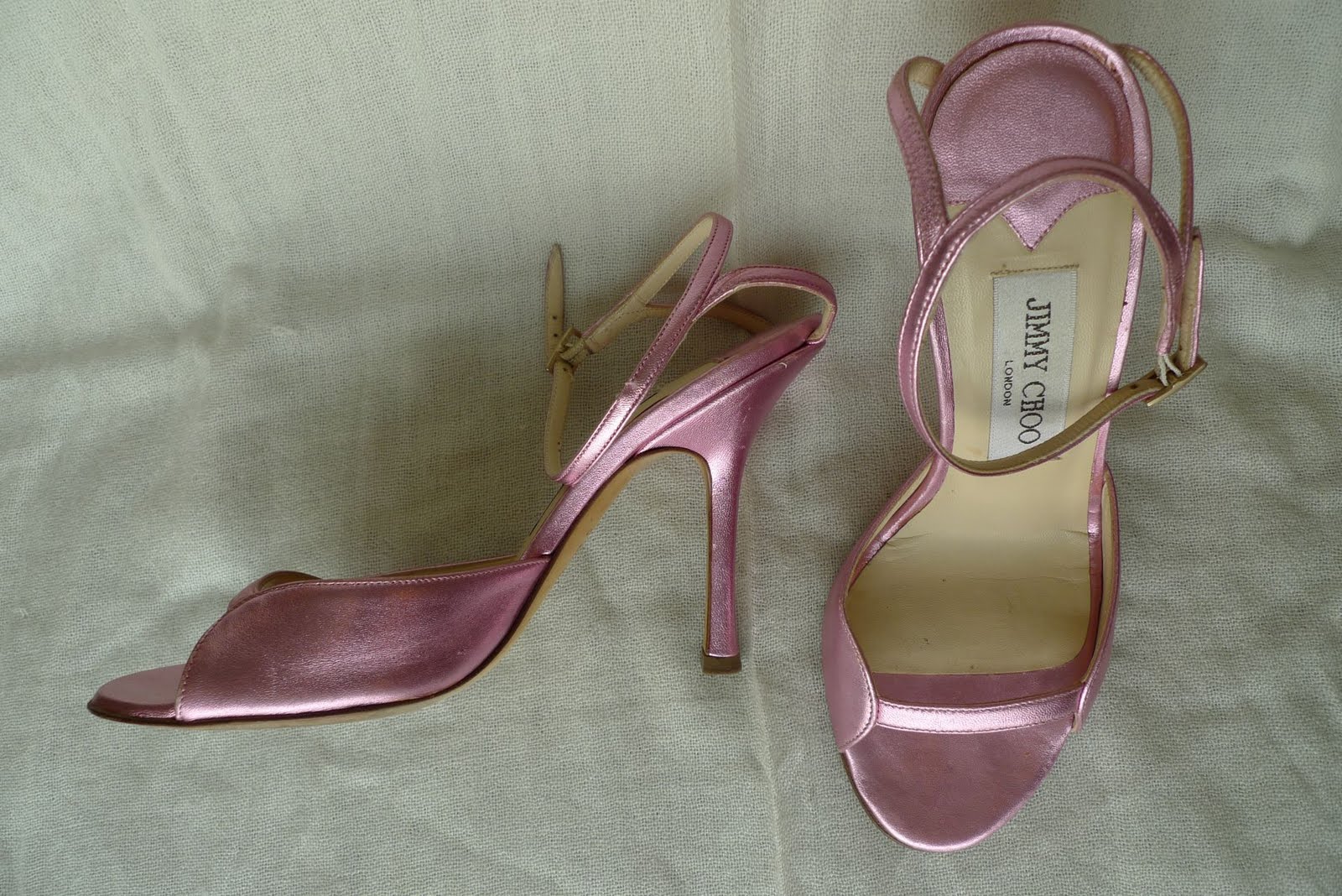 The Shoe Blog Jimmy Choo ankle straps 110mm in pink leather