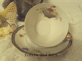 Eclectic Red Barn: Thedore Haviland Tea Cup Inside Basket